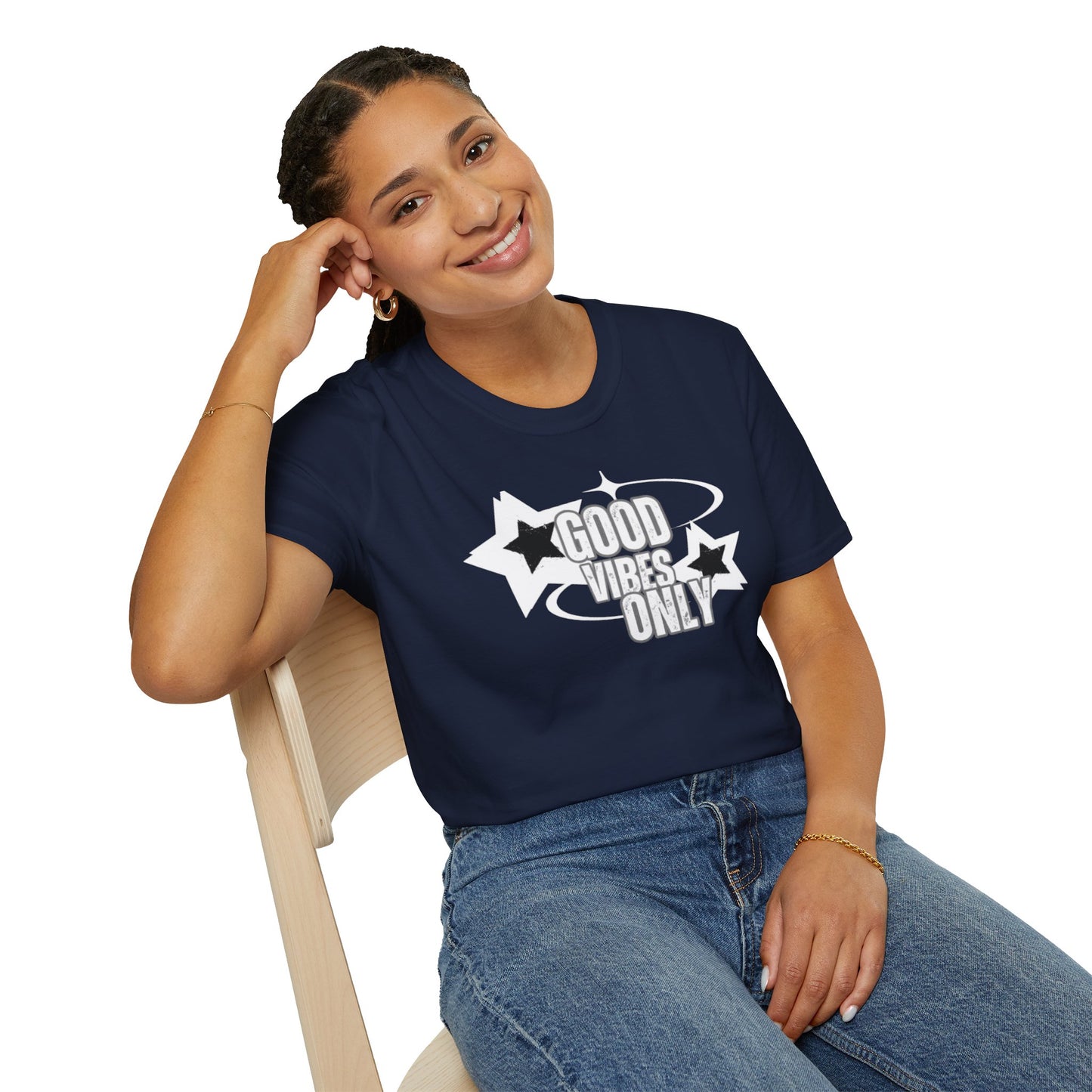 Good Vibes Only Bold Female T-shirt - Stay Positive & Stylish