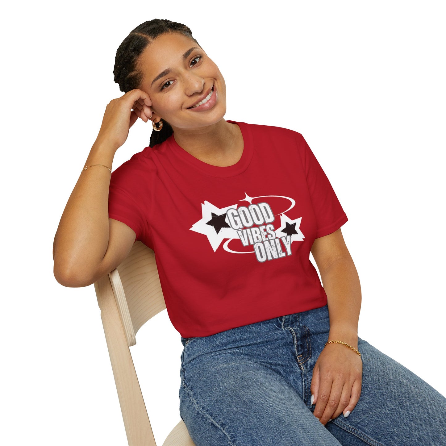 Good Vibes Only Bold Female T-shirt - Stay Positive & Stylish