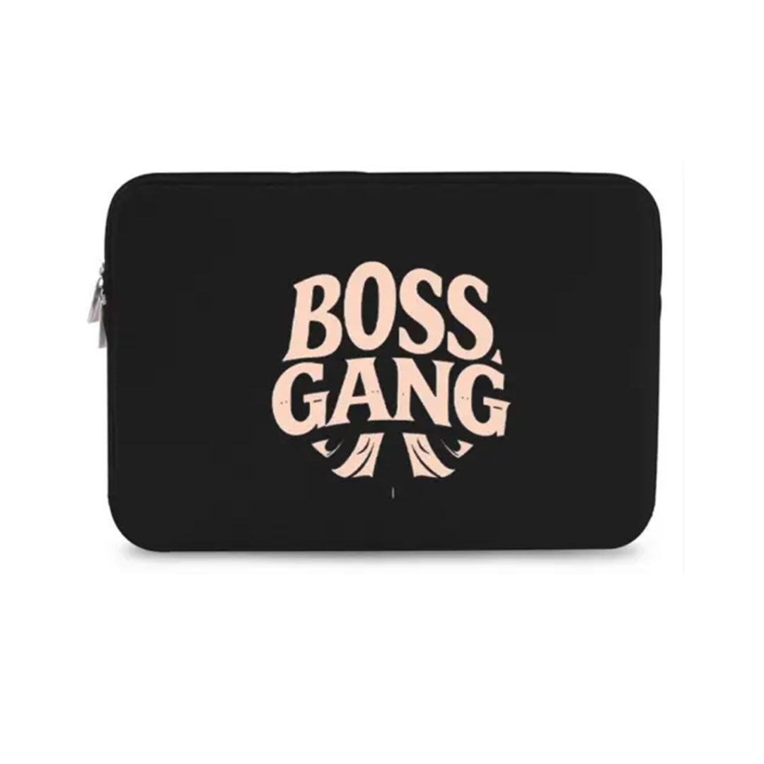 Boss Gang Laptop Sleeves, stylish protective sleeve, water-resistant, padded interior, secure zipper closure.