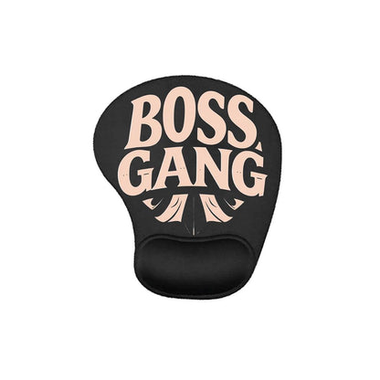 Boss Gang flowery mouse pad with elegant design and non-slip base.